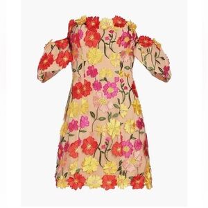 As it May: Floral/Off Shoulder Mini Dress;Sz 10/XL; Never Worn w/ Tags. Reg $550
